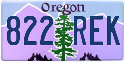 OR license plate 822REK