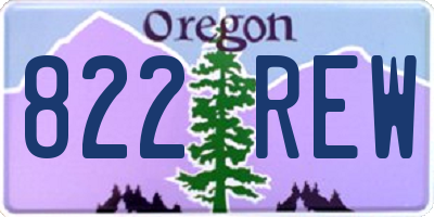 OR license plate 822REW