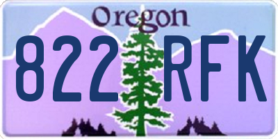 OR license plate 822RFK