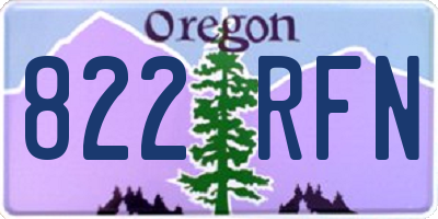 OR license plate 822RFN