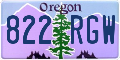 OR license plate 822RGW