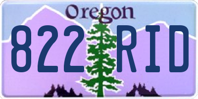OR license plate 822RID