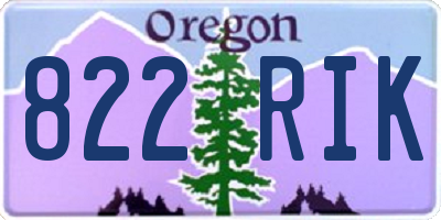 OR license plate 822RIK