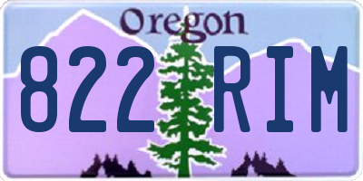 OR license plate 822RIM