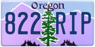 OR license plate 822RIP