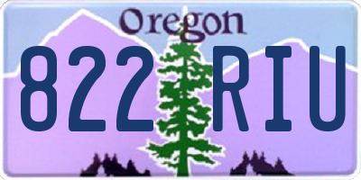 OR license plate 822RIU