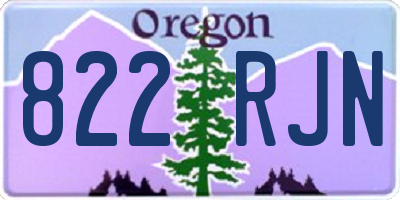 OR license plate 822RJN