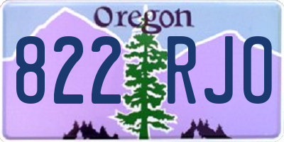 OR license plate 822RJO