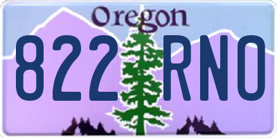 OR license plate 822RNO