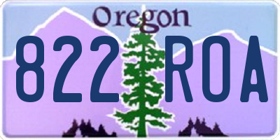 OR license plate 822ROA