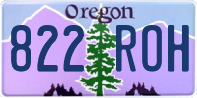 OR license plate 822ROH