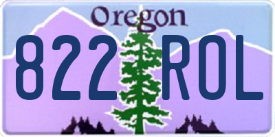 OR license plate 822ROL