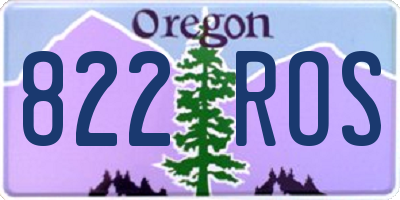 OR license plate 822ROS