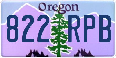 OR license plate 822RPB