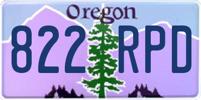 OR license plate 822RPD