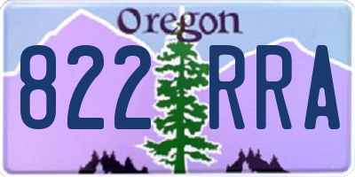 OR license plate 822RRA