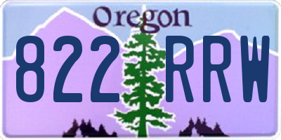 OR license plate 822RRW