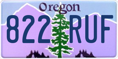 OR license plate 822RUF