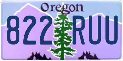 OR license plate 822RUU