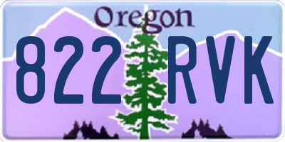 OR license plate 822RVK