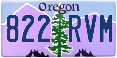 OR license plate 822RVM