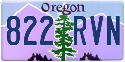 OR license plate 822RVN