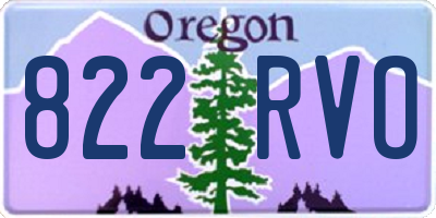 OR license plate 822RVO