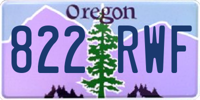 OR license plate 822RWF
