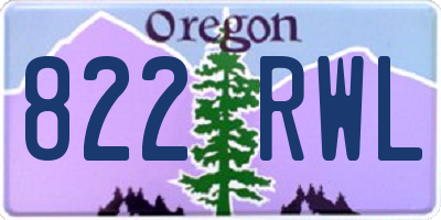 OR license plate 822RWL