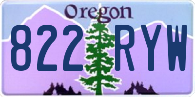 OR license plate 822RYW