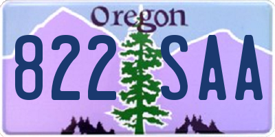 OR license plate 822SAA