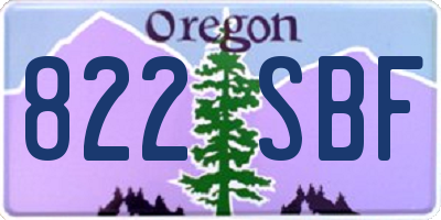 OR license plate 822SBF