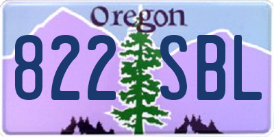 OR license plate 822SBL
