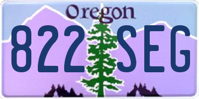 OR license plate 822SEG