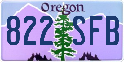 OR license plate 822SFB