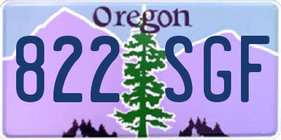 OR license plate 822SGF