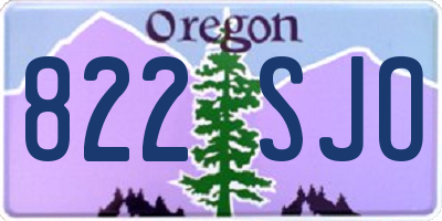 OR license plate 822SJO