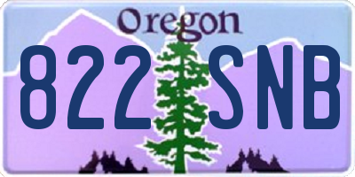 OR license plate 822SNB