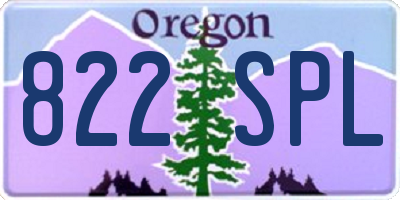 OR license plate 822SPL