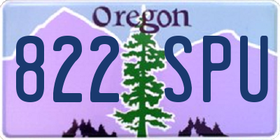 OR license plate 822SPU