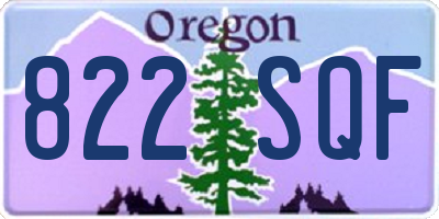 OR license plate 822SQF