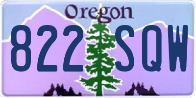 OR license plate 822SQW