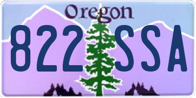 OR license plate 822SSA