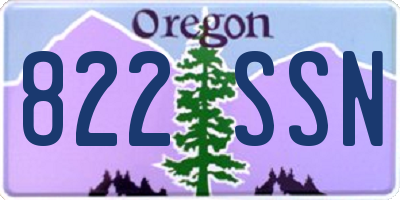 OR license plate 822SSN