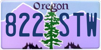 OR license plate 822STW