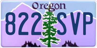 OR license plate 822SVP