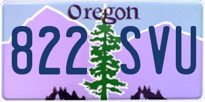 OR license plate 822SVU