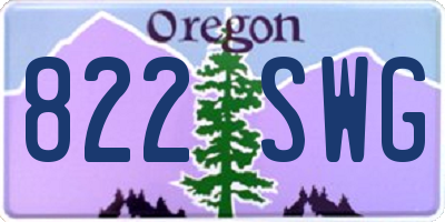 OR license plate 822SWG