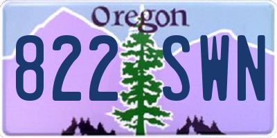 OR license plate 822SWN