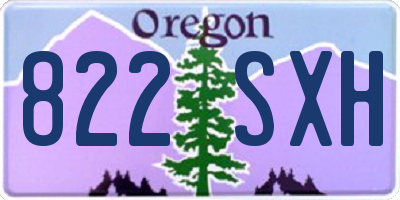 OR license plate 822SXH